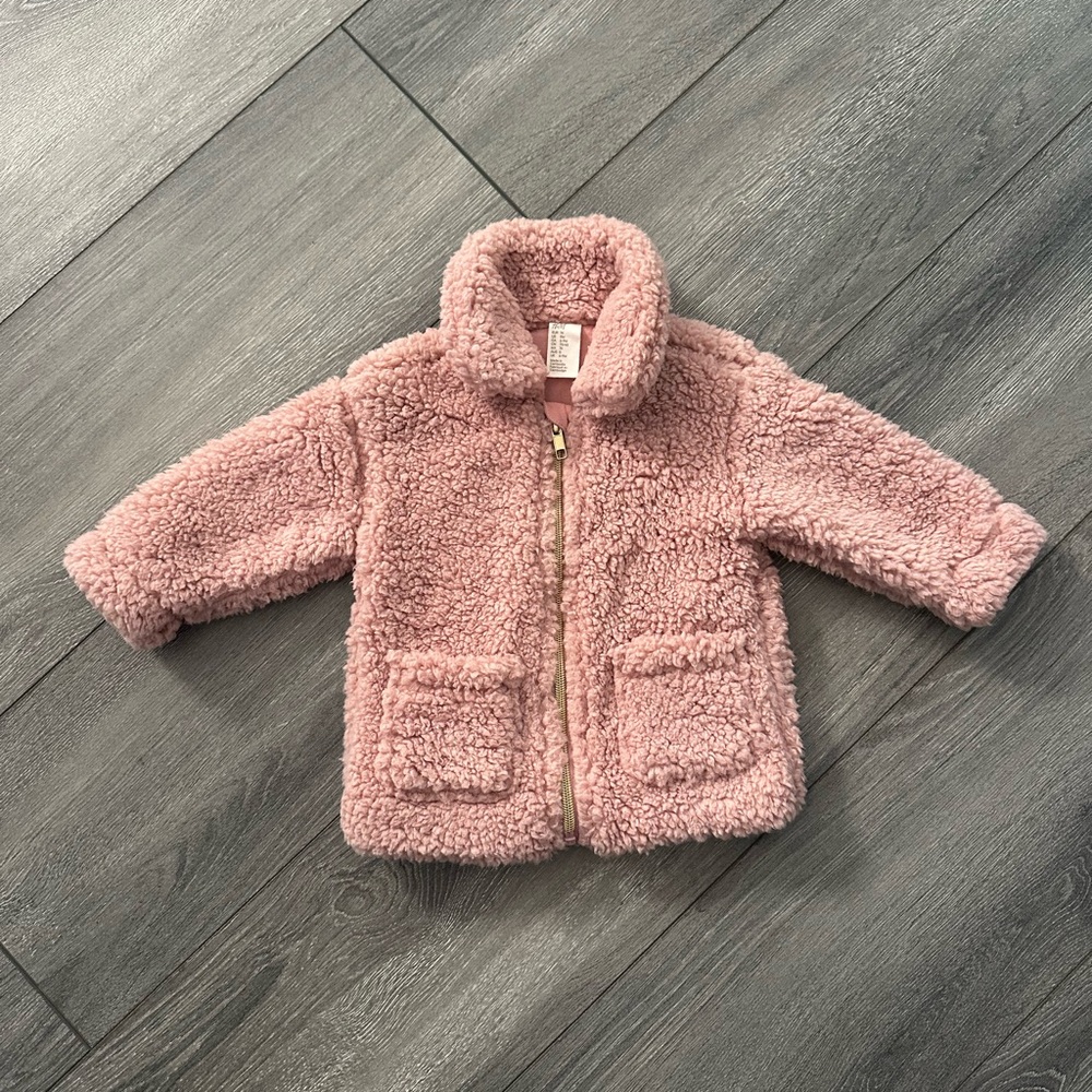 H&M Blush Pink Sherpa Coat